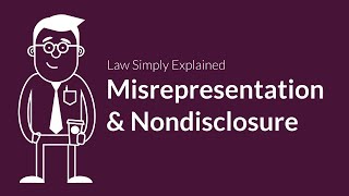 Misrepresentation and Nondisclosure  Contracts  Defenses amp Excuses [upl. by Pfister437]