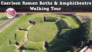 CAERLEON ROMAN BATHS amp AMPHITHEATRE WALES  Walking Tour  Pinned on Places [upl. by Koran]