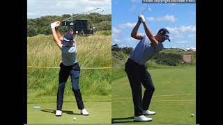 Justin Thomas golf swing  Long Iron faceon amp downtheline July 2017 [upl. by Stacy381]