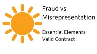 Fraud vs Misrepresentation  Other Essential Elements of a Valid Contract  CA CPT  CS amp CMA [upl. by Aeiram953]